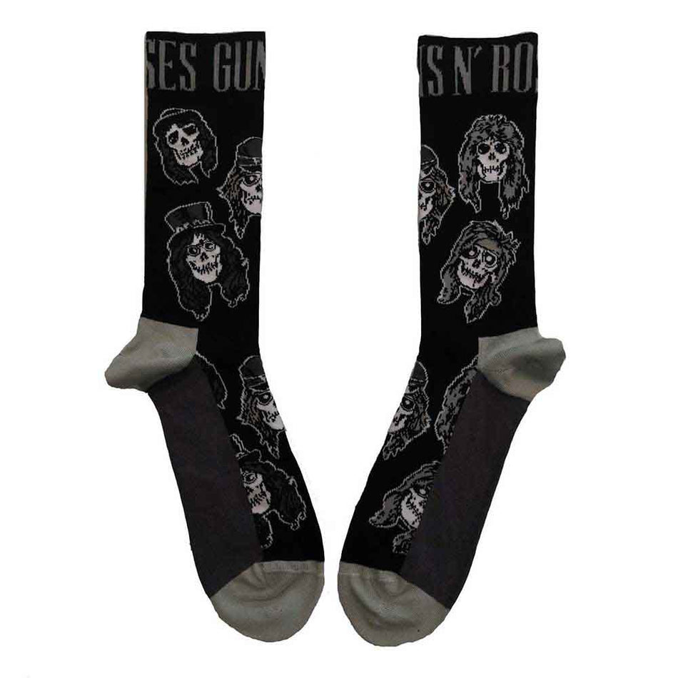 Guns N' Roses Skulls Band Monochrome Black
