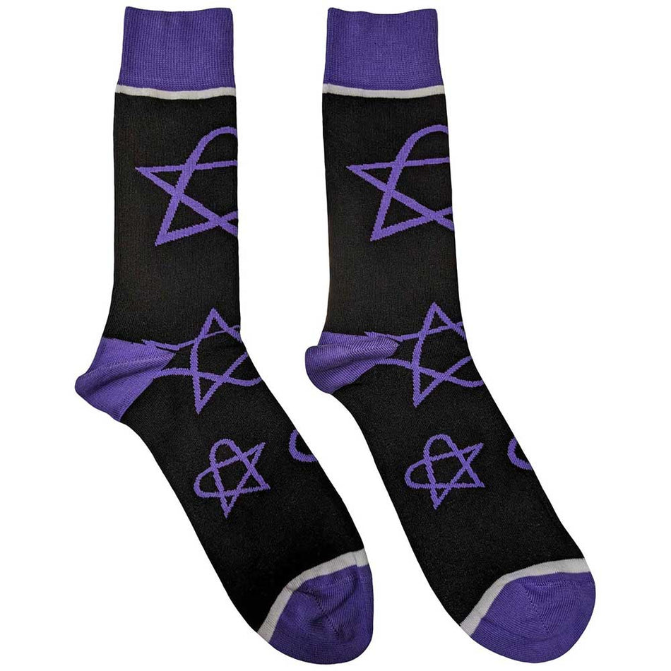 Him Purple Heartagrams Black
