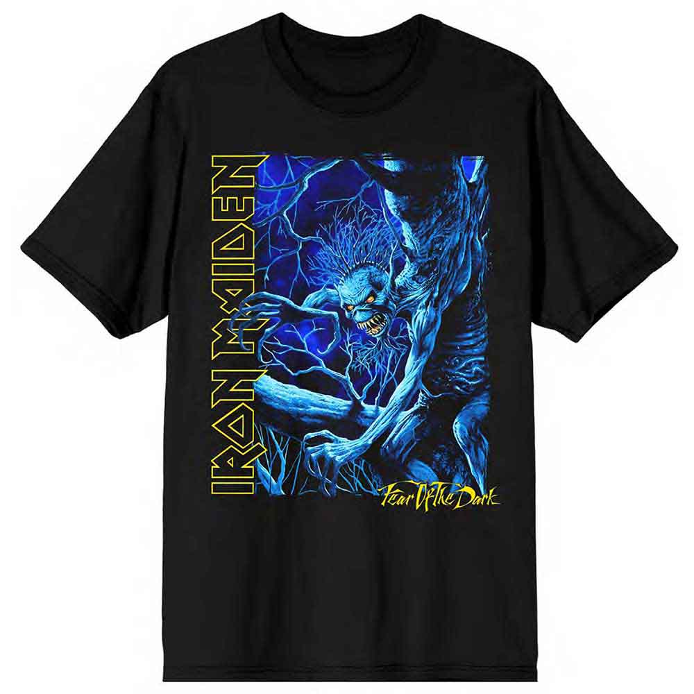 Iron Maiden Fear of the Dark Blue Tone Eddie Vertical Logo Black