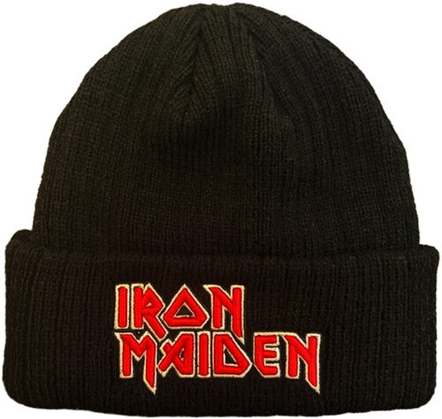 Iron Maiden Iron Maiden - Embroidered Logo - Acrylic Knit Hat - Black BN400IRM3 (Hat, One Size Fits All, Black)