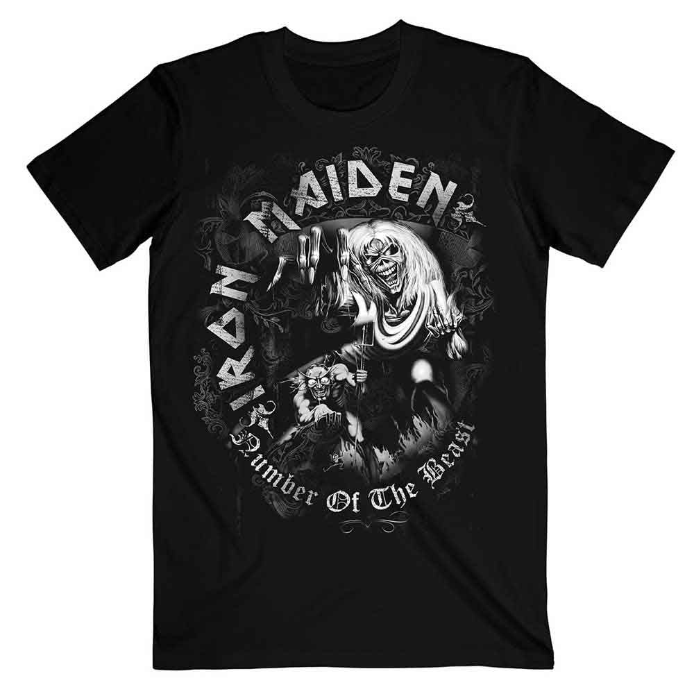 Iron Maiden Number Of The Beast Grey Tone Black