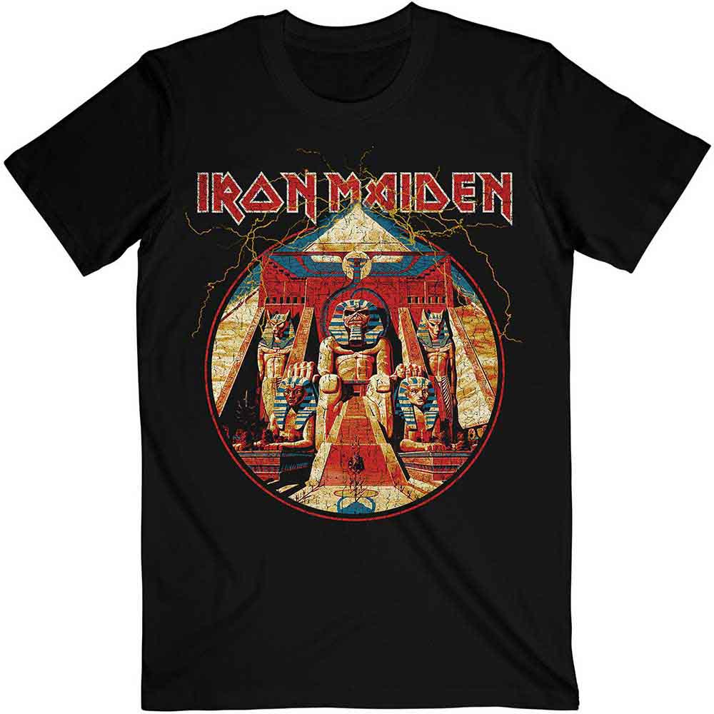 Iron Maiden Powerslave Lightning Circle Black