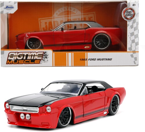 Jada 1/24 Btm 65 Ford Mustang Red/Black Die-Cast C Big Time Muscle - 1:24 1965 Ford Mustang Red:Black Die-Cast Car - CD Album