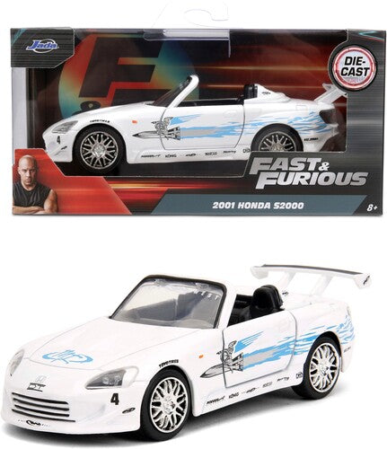 Jada 1/32 Hwr Ff 01 Honda S2000 Die-Cast Car Fast & Furious - 1:32 2001 Honda S2000 Die-Cast Car (White Remix Edition) - Die-Cast Car