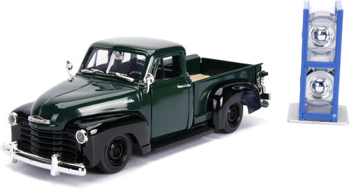 Jada Jt 1/24 1953 Chevy Pick Up with Rack Die-Cast Just Trucks - 1:24 1953 Chevy Pickup Die-Cast Truck with Rack (Dark Green)