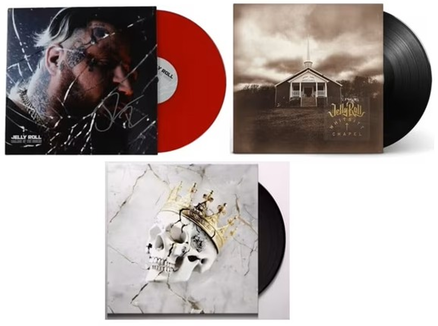 Jelly Roll Jelly Roll - 3 Album Vinyl Record Collection: Ballads of the Broken, Whitsitt Chapel and Beautifully Broken - Music & Performance - Vinyl