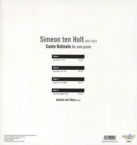 Jeroen van Veen Ten Holt: Canto Ostinato for Solo Piano - Double Record Album - Vinyl LP