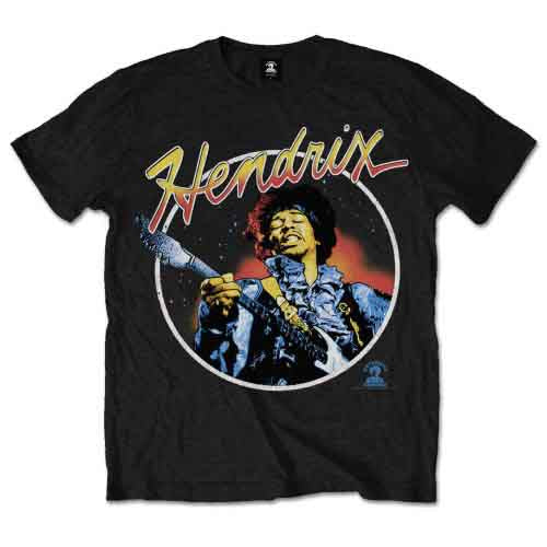 Jimi Hendrix Script Circle Black