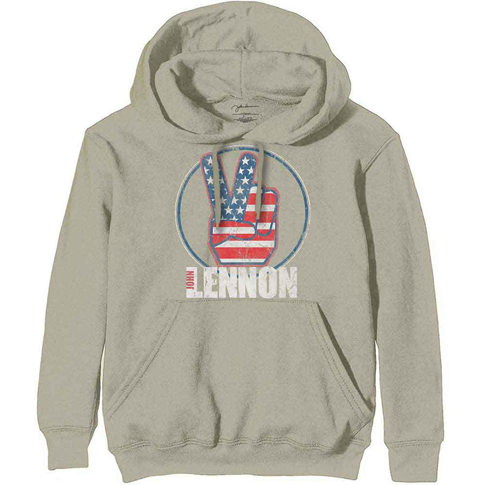 John Lennon Peace Fingers US Flag Neutral