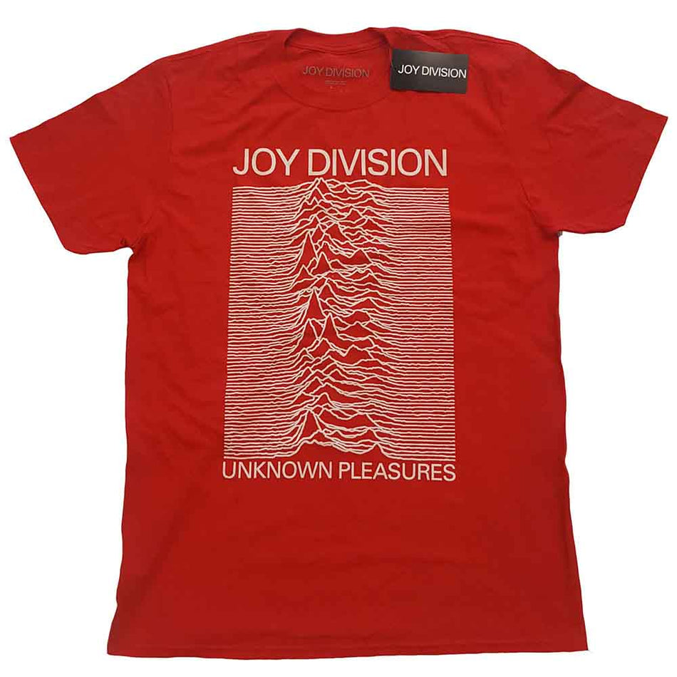 Joy Division Unknown Pleasures White On Red Red
