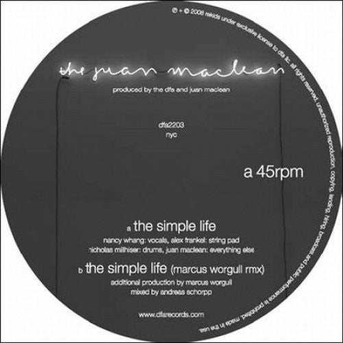 Juan Maclean Simple Life - Record Album - Vinyl LP