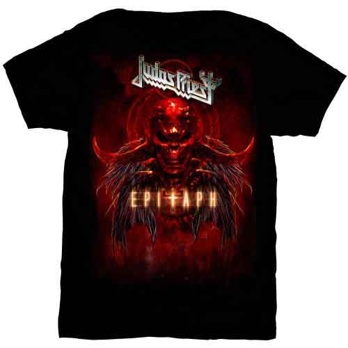 Judas Priest Epitaph Red Horns Black