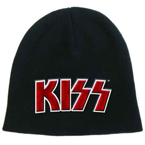 Kiss Red on White Logo Black