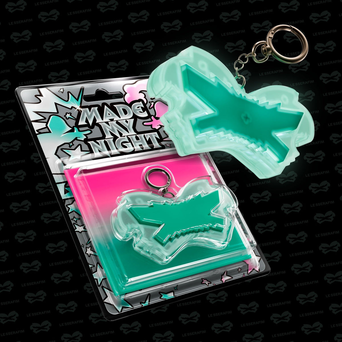 LE SSERAFIM 2ND Single Album 'Made My Night' (Glow Clicker Keychain) [Mint Ver.]