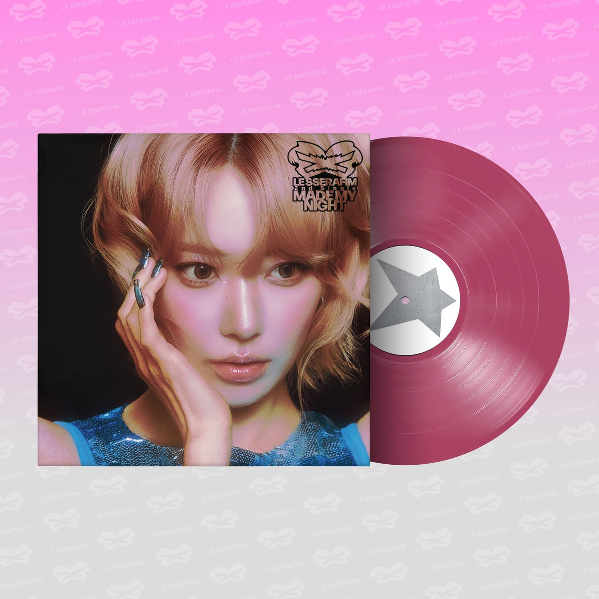 LE SSERAFIM 2ND Single Album 'Made My Night' Vinyl [Hot Pink Ver.]