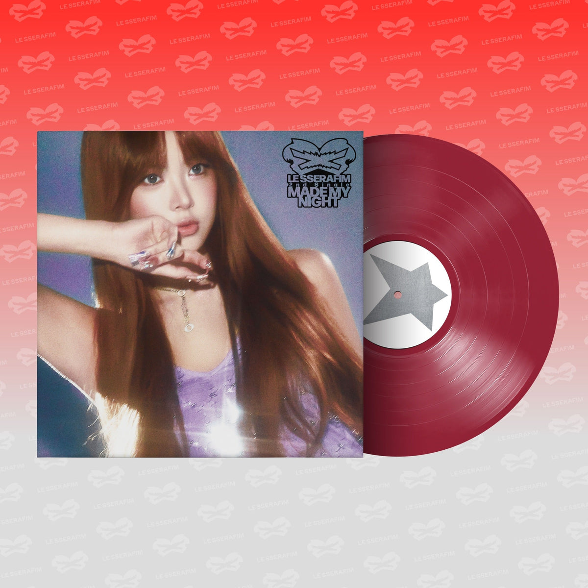 LE SSERAFIM 2ND Single Album 'Made My Night' Vinyl [Warm Red Ver.]