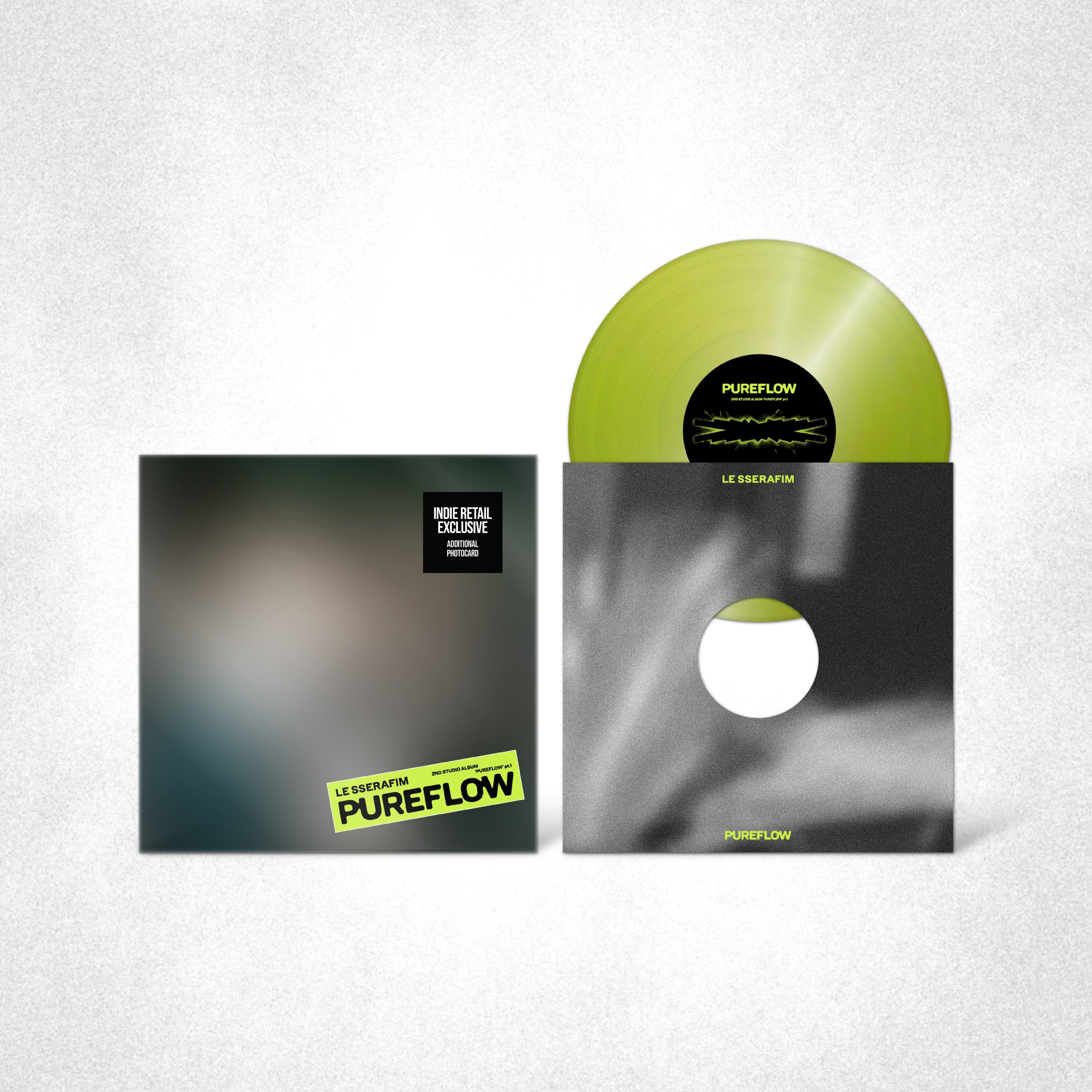 LE SSERAFIM 2Nd Studio Album ‘Pureflow’ Pt.1 Vinyl [Electric Yellow Glitter Ver.] [Indie Exclusive]
