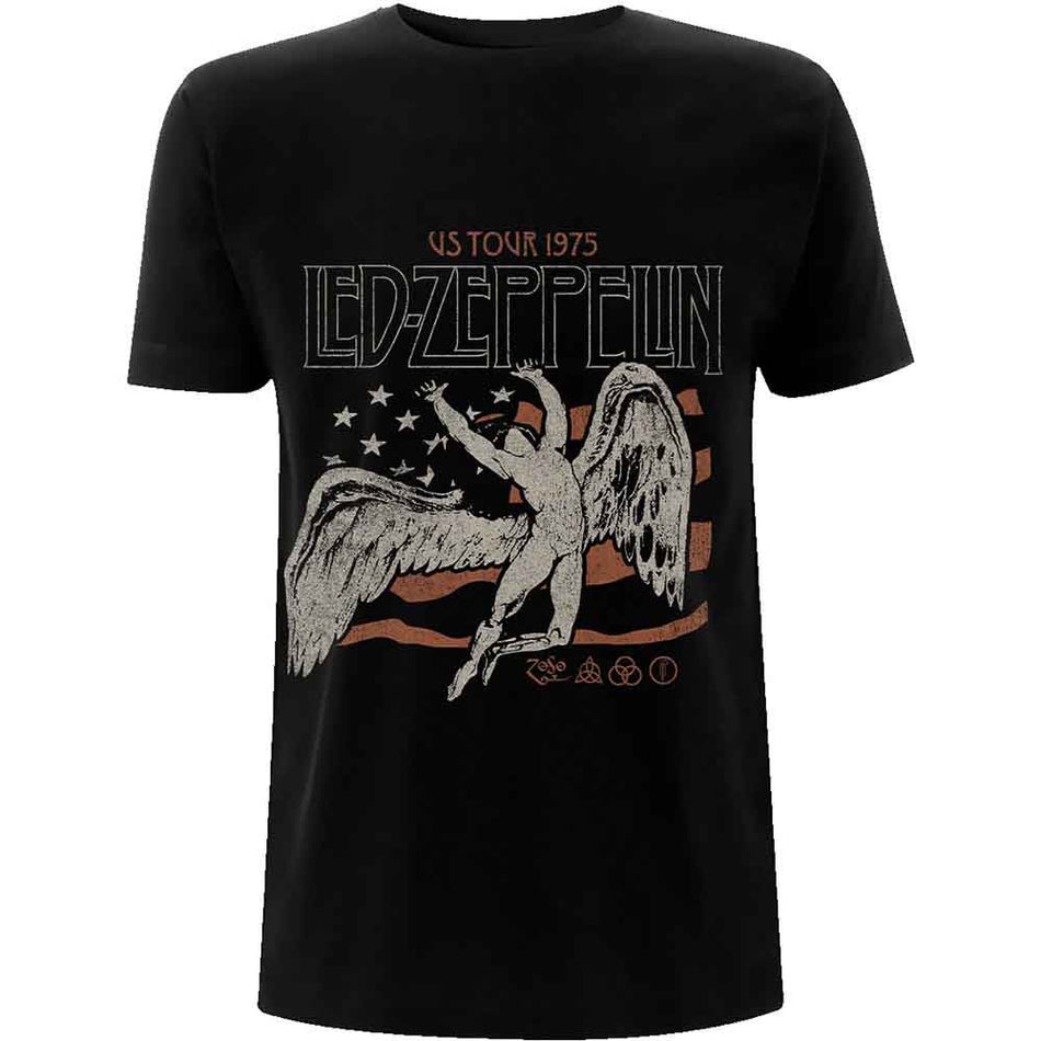Led Zeppelin US 1975 Tour Flag Black