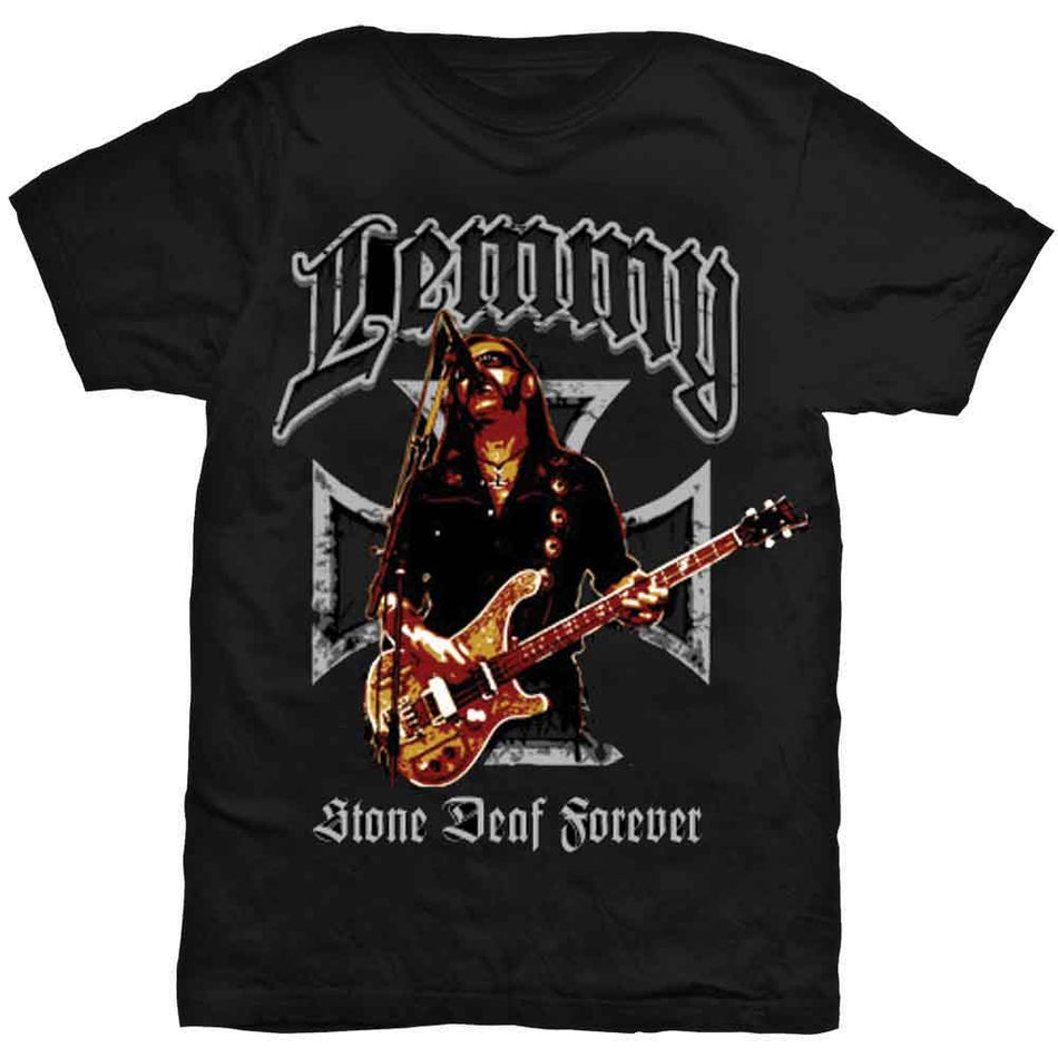 Lemmy Iron Cross Stone Deaf Forever Black