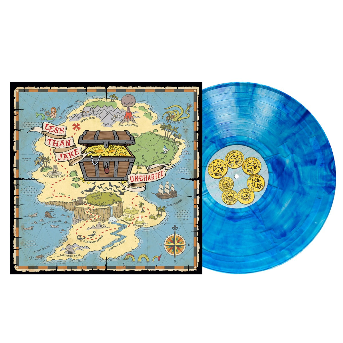 LESS THAN JAKE Uncharted (Sapphire Marble Colored Vinyl)