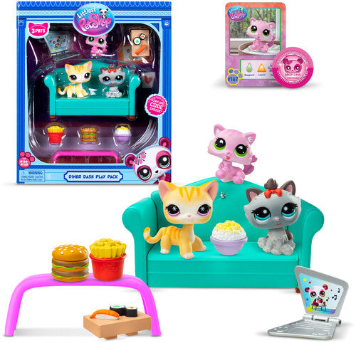 Littlest Pet Shop Diner Dash Play Pack 3 Cats Littlest Pet Shop - Diner Dash Play Pack - Includes 3 cats with Accessories - CD Album