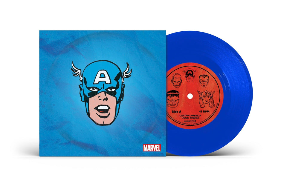 Marvel Chorus Captain America (1966 Theme) / Merry Marvel Marching Society [Translucent Blue 7" Single]