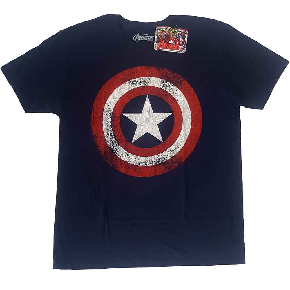 Marvel Comics Captain America Distressed Shield Blue