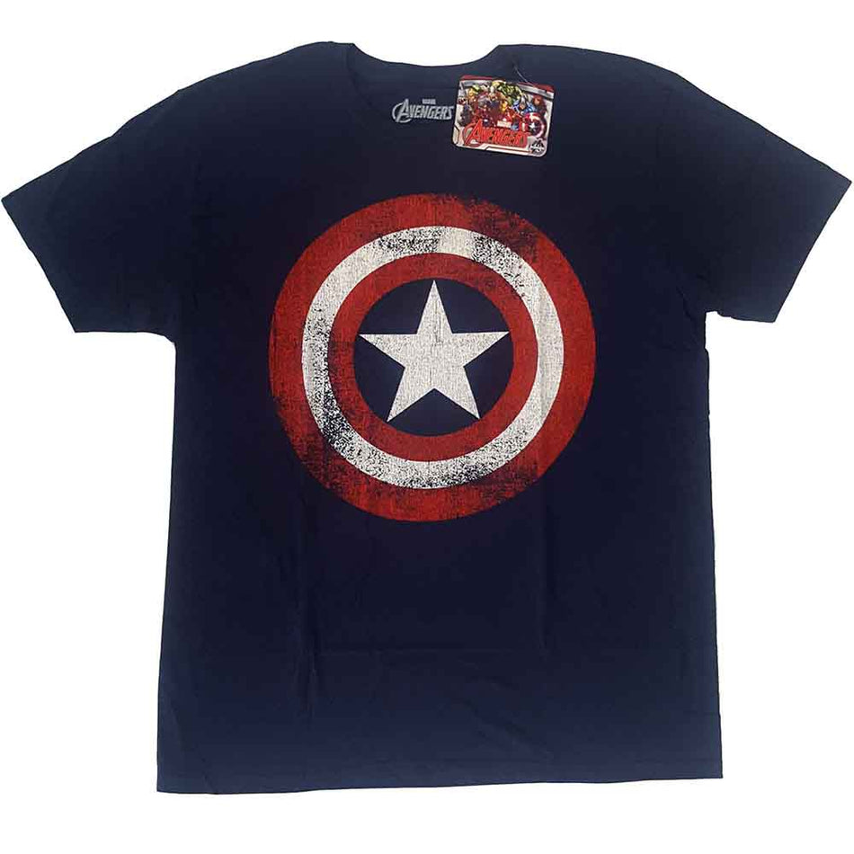 Marvel Comics Captain America Distressed Shield Blue