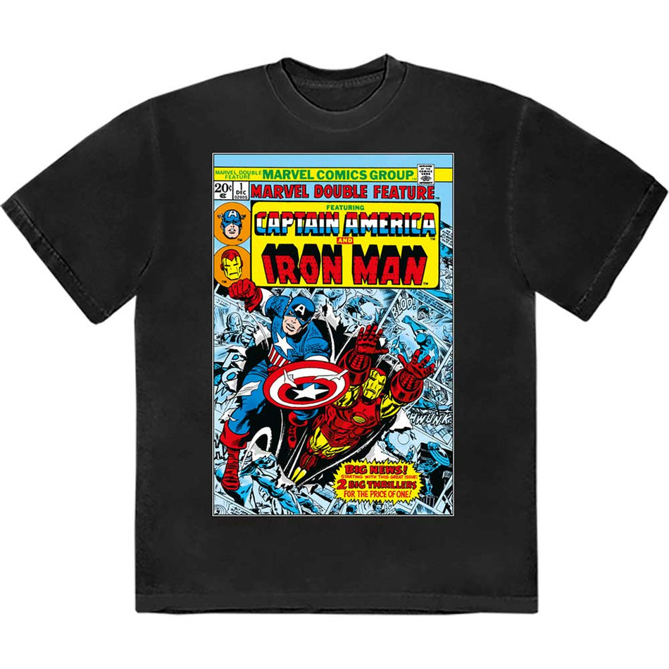 Marvel Comics Captain America & Iron Man Comic Cover Black