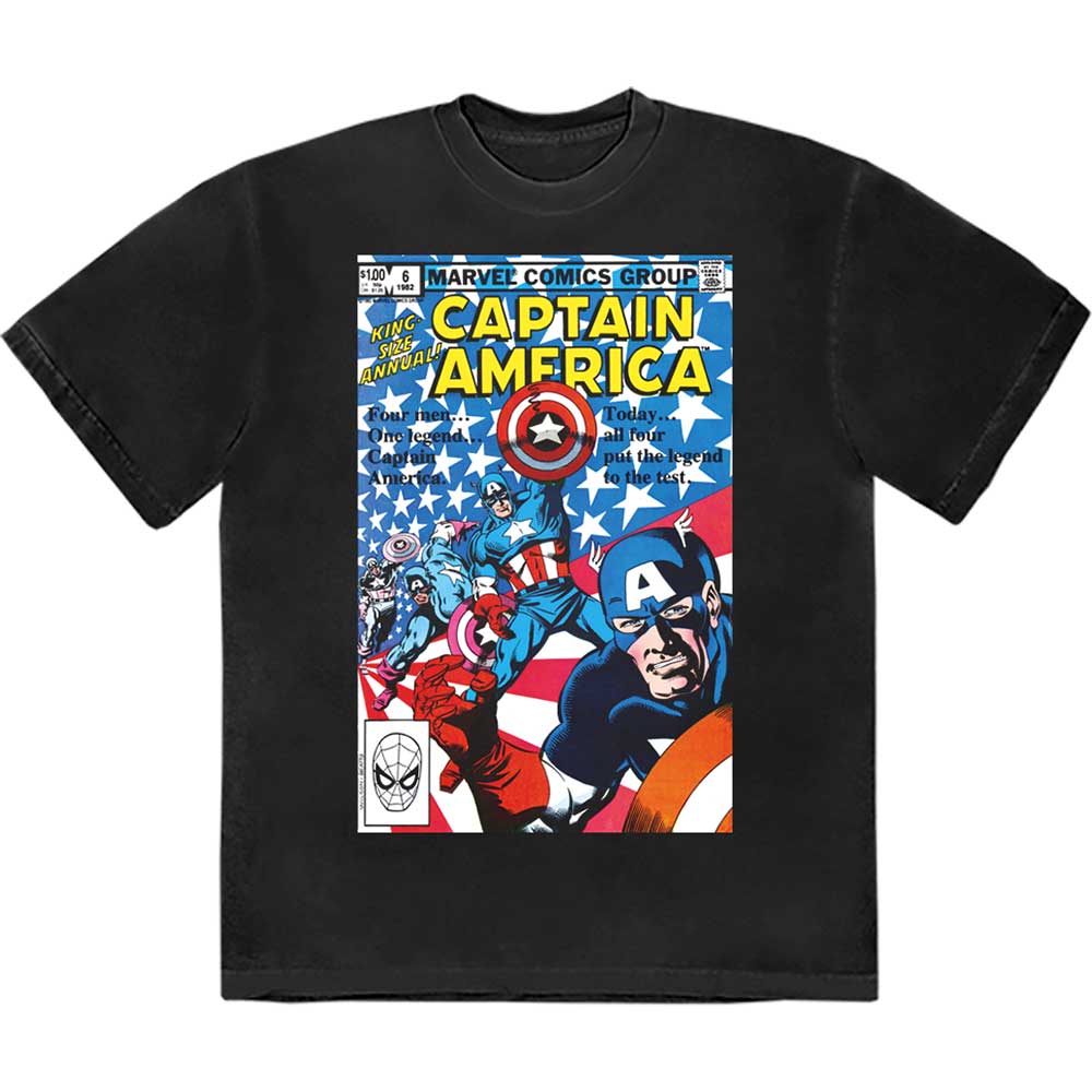 Marvel Comics Many Captain Americas Comic Cover Black