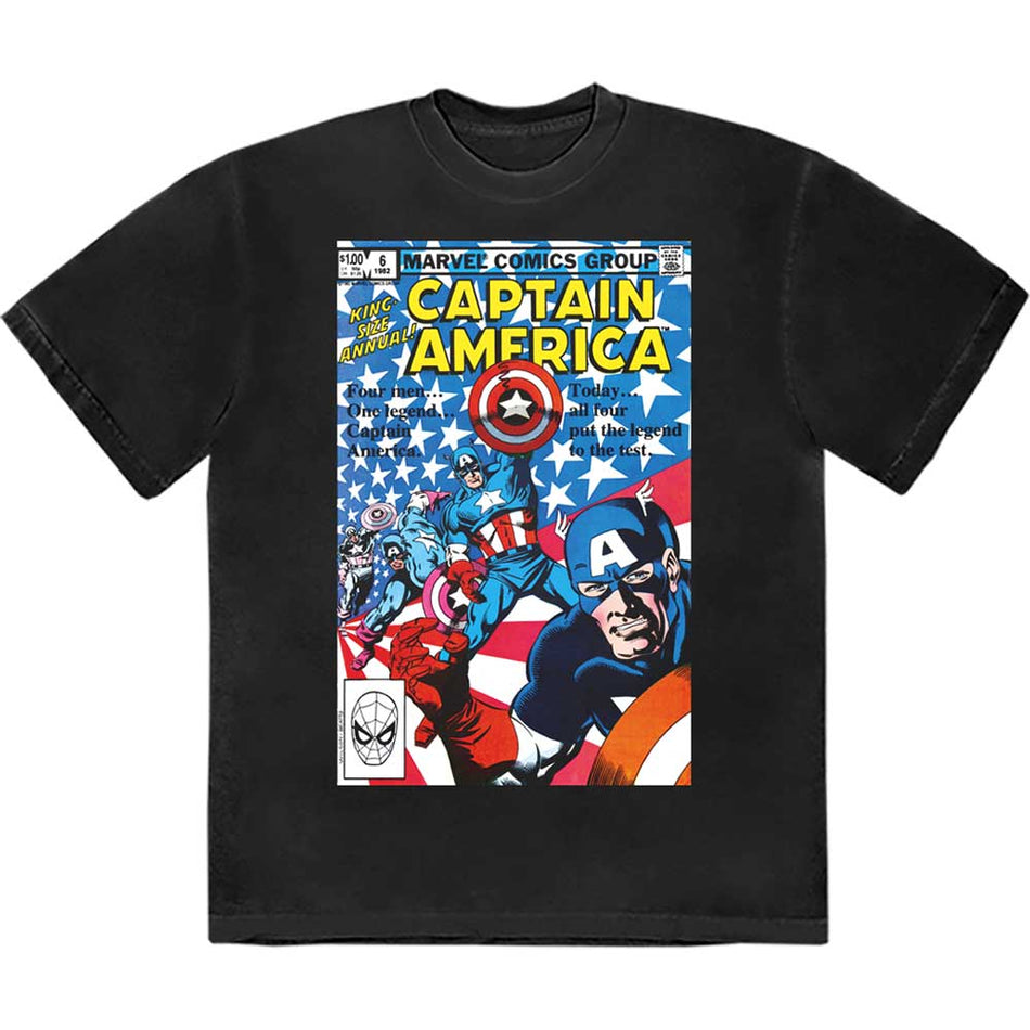 Marvel Comics Many Captain Americas Comic Cover Black