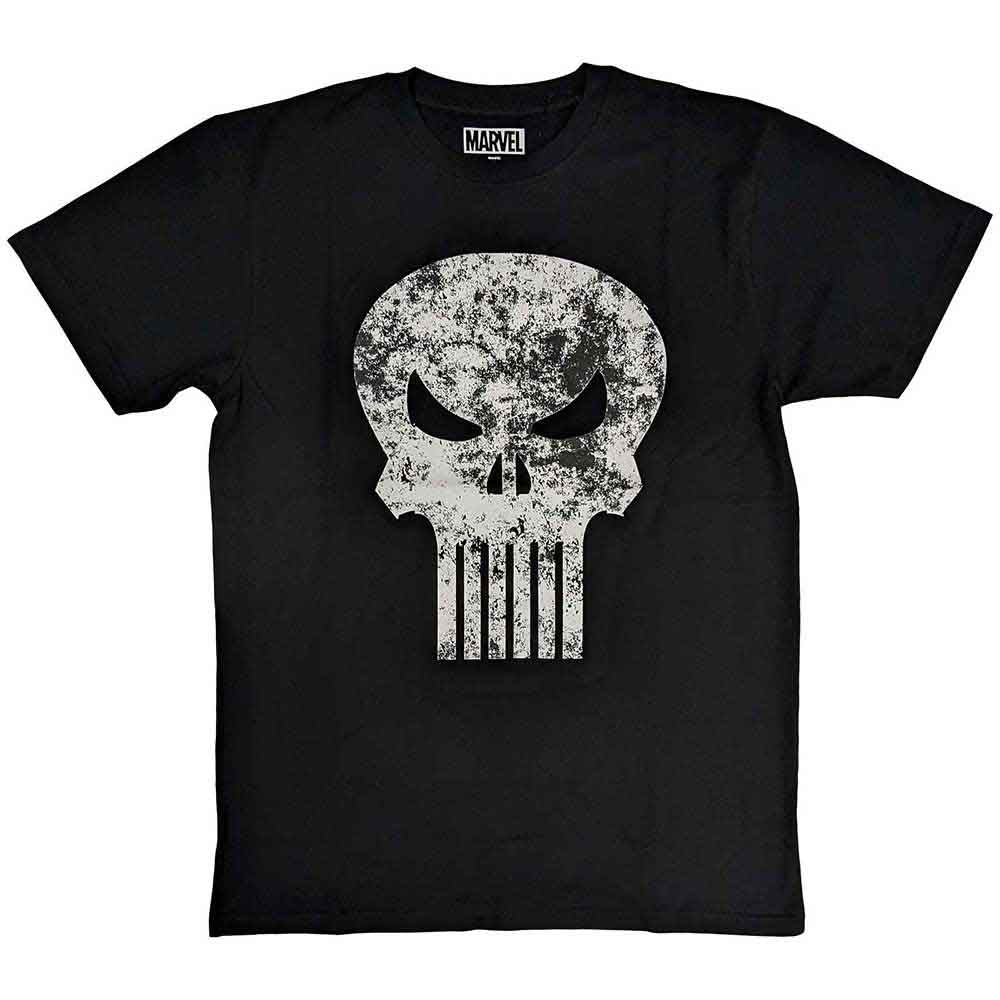 Marvel Comics Punisher Distressed Logo Black