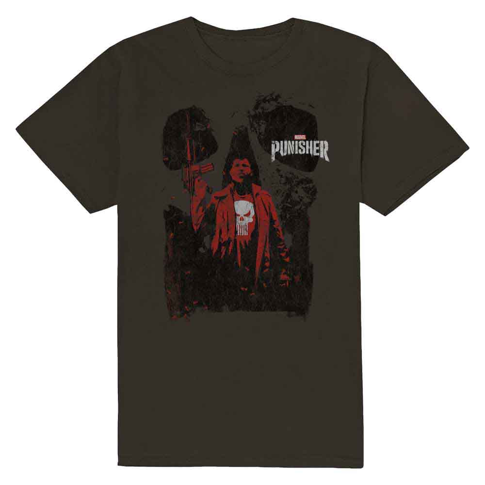 Marvel Comics Punisher Red Outline Grey