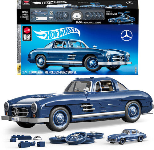 Mattel Brick Shop Hot Wheels Mattel Brick Shop Hot Wheels Premium Series Mercedes-Benz 300Sl - Collectible Building Toy Set
