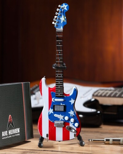Mc5 Wayne Kramer Fender Stratocaster Stars & Stripes USA 10 Inch Miniature Guitar - Accessory