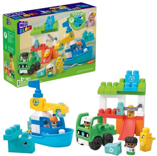 Mega Bloks MEGA BLOKS Green Town Ocean Time Clean Up, 70 Piece Toddler Buiding Toy Set - CD Album