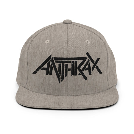 Merch Moment Anthrax - Black on Gray Snapback HD Embroidered Hat