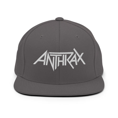 Merch Moment Anthrax - White on Gray Snapback HD Embroidered Hat
