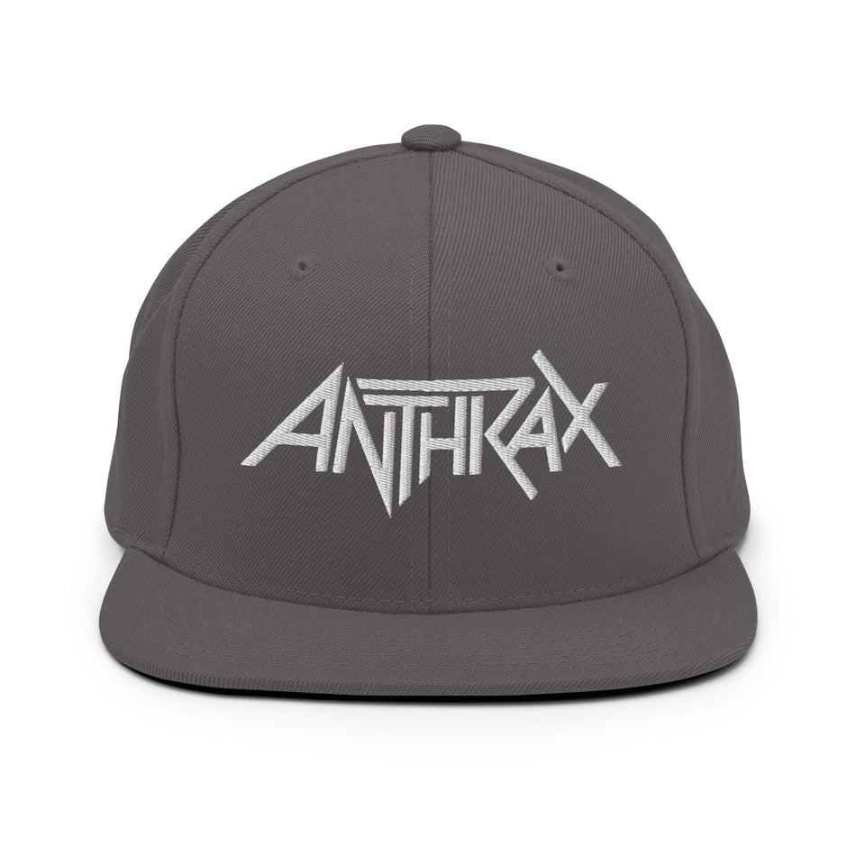 Merch Moment Anthrax - White on Gray Snapback HD Embroidered Hat
