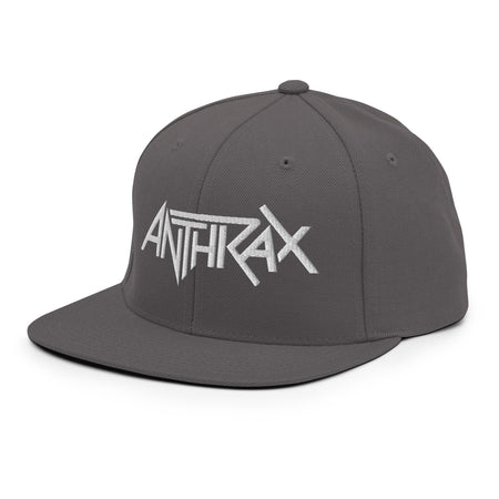 Merch Moment Anthrax - White on Gray Snapback HD Embroidered Hat
