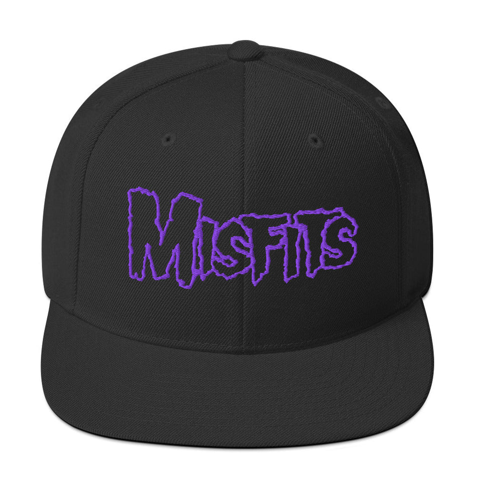 Merch Moment Misfits - Purple Drip Logo Snapback HD Embroidered Hat