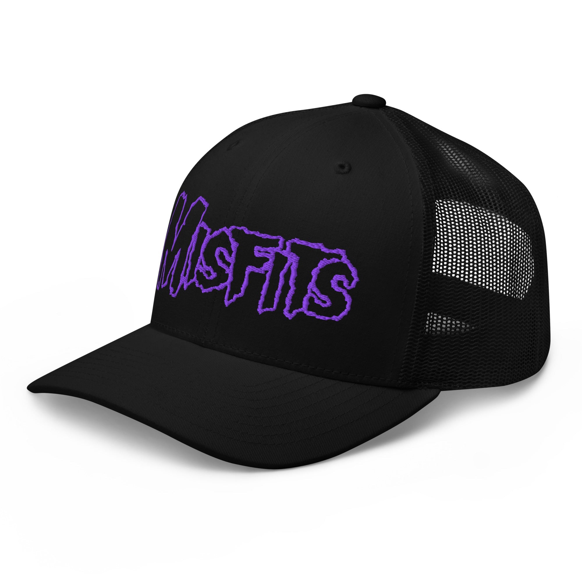 Merch Moment Misfits - Purple Drip Logo Trucker HD Embroidered Hat