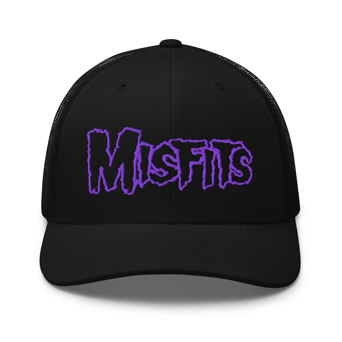 Merch Moment Misfits - Purple Drip Logo Trucker HD Embroidered Hat
