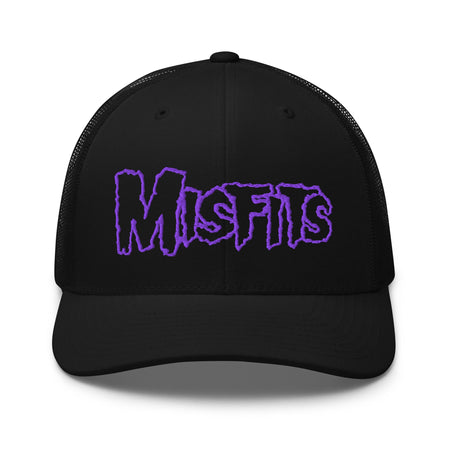 Merch Moment Misfits - Purple Drip Logo Trucker HD Embroidered Hat