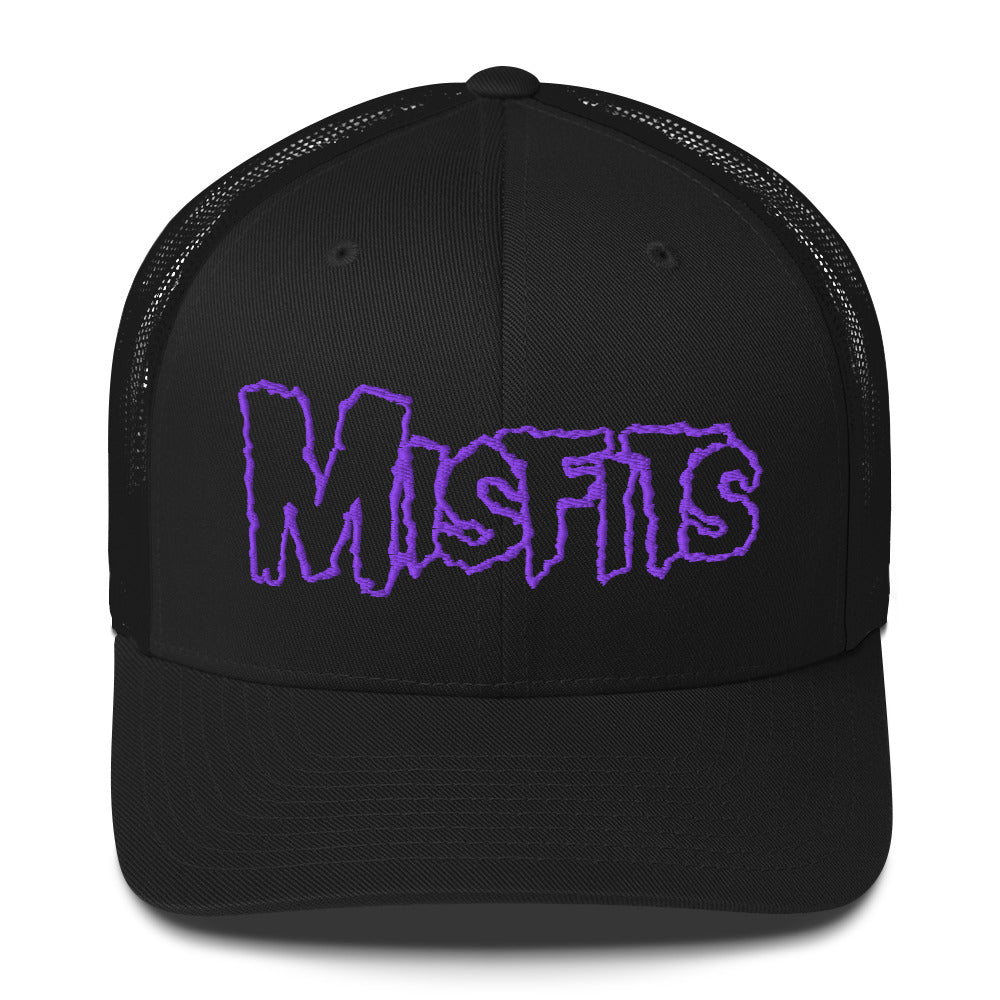 Merch Moment Misfits - Purple Drip Logo Trucker HD Embroidered Hat