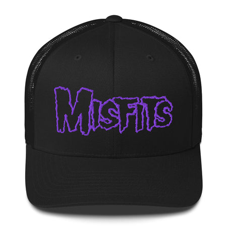 Merch Moment Misfits - Purple Drip Logo Trucker HD Embroidered Hat