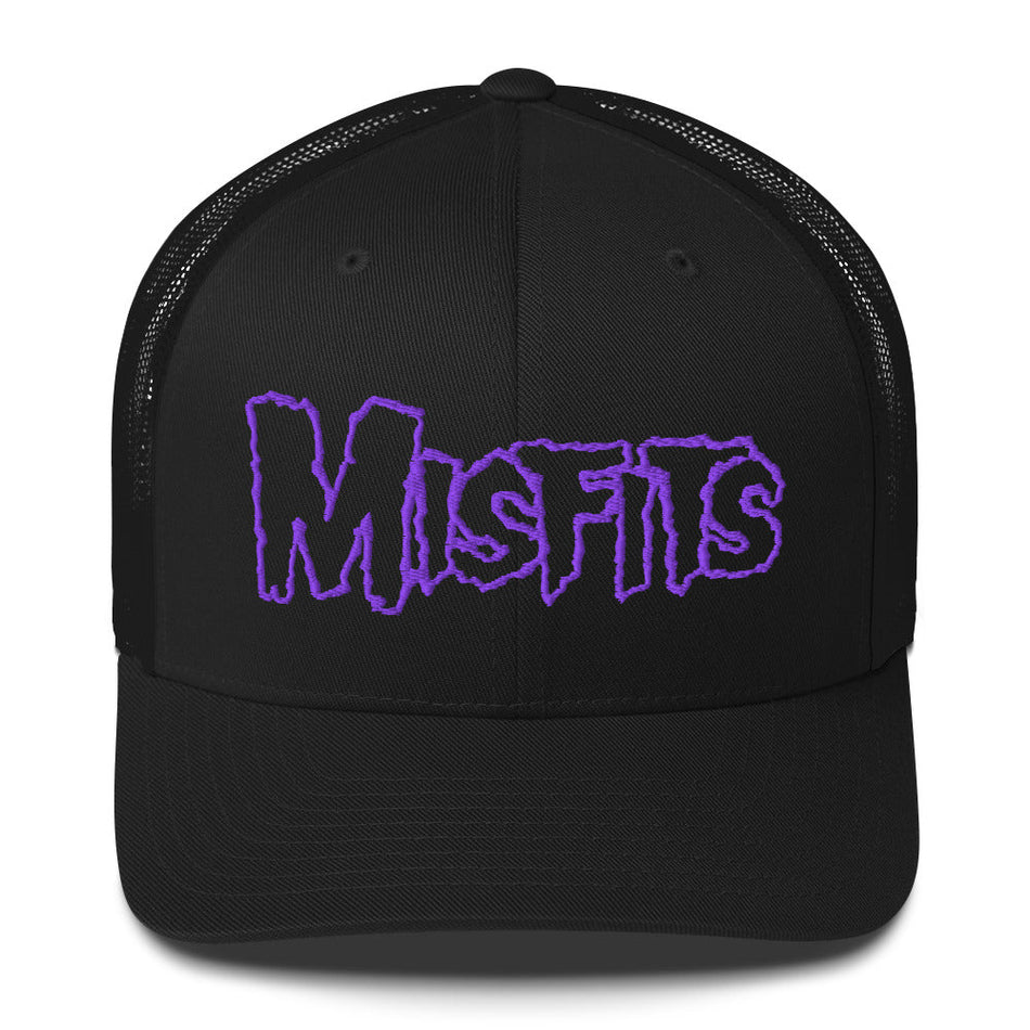 Merch Moment Misfits - Purple Drip Logo Trucker HD Embroidered Hat