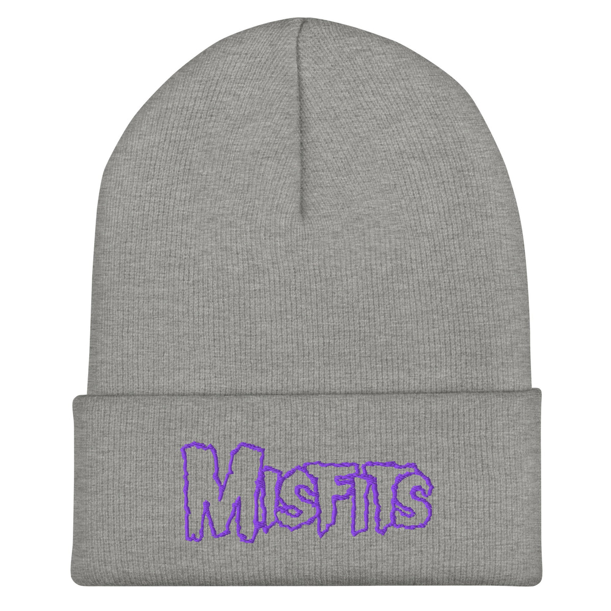 Merch Moment Misfits - Purple on Gray Cuffed HD Embroidered Beanie