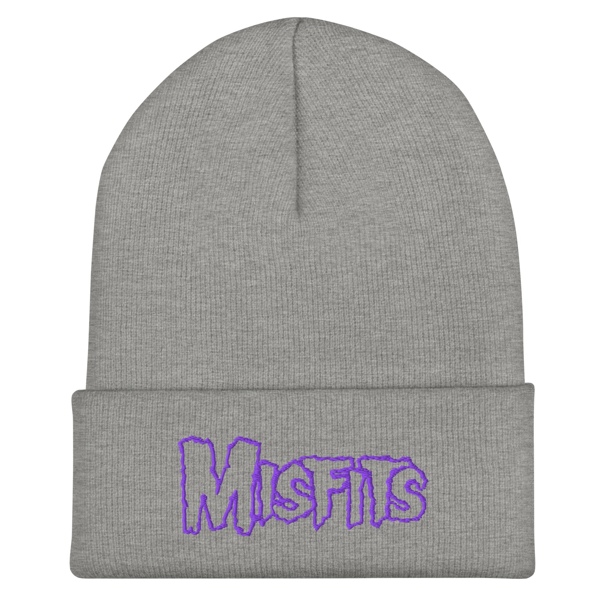 Merch Moment Misfits - Purple on Gray Cuffed HD Embroidered Beanie