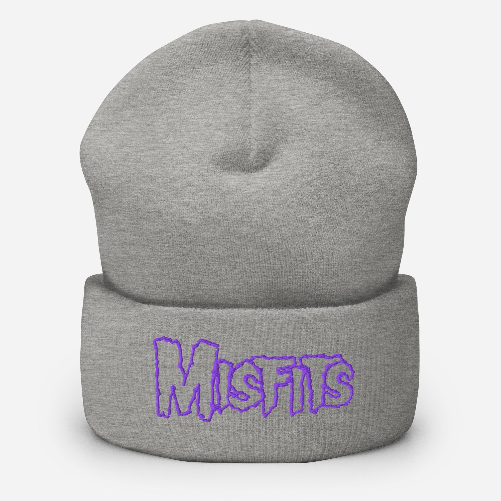 Merch Moment Misfits - Purple on Gray Cuffed HD Embroidered Beanie